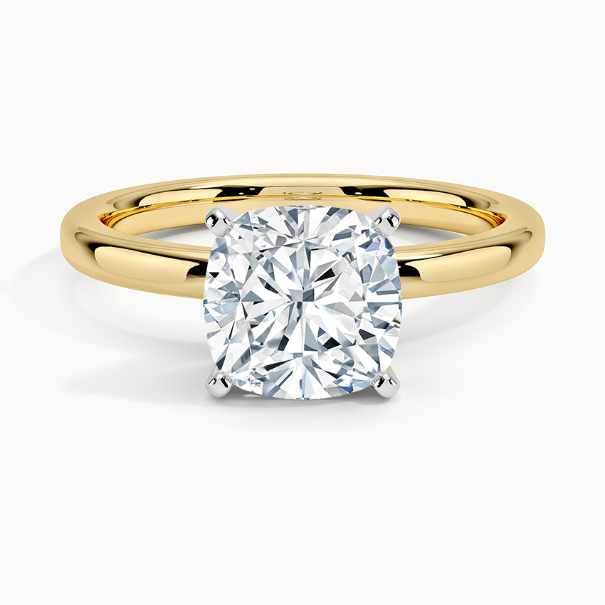 Comfort Fit 2mm Solitaire Ring - Cushion Cut Center Stone