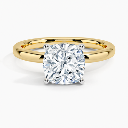 Comfort Fit 2mm Solitaire Ring - Cushion Cut Center Stone