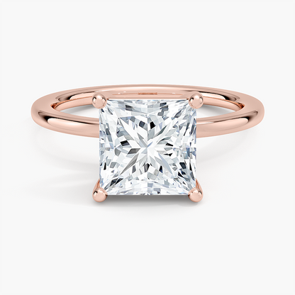 Perfect Fit 1.4mm Solitaire Ring - Princess Cut Center Stone
