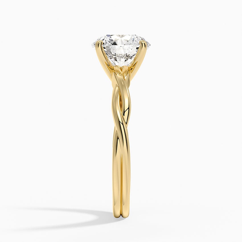 Twisted Vine Solitaire Ring - Round Center Stone