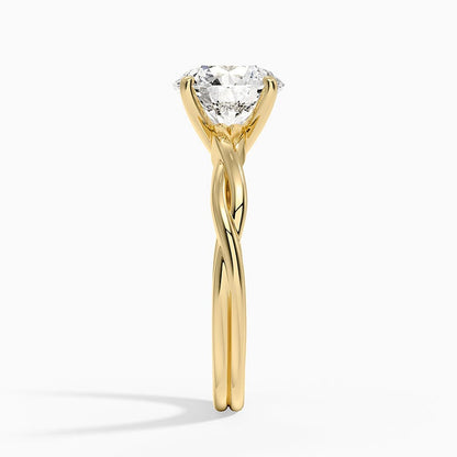 Twisted Vine Solitaire Ring - Round Center Stone