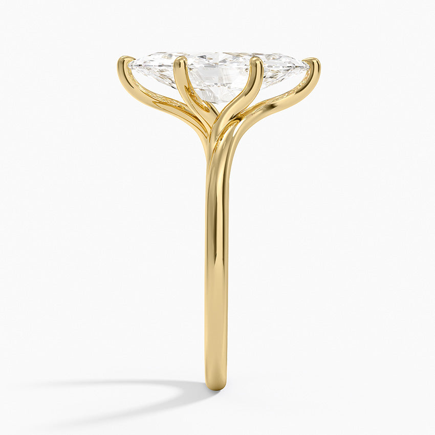 Delilah Twist Solitaire Ring - Marquise Cut Center Stone