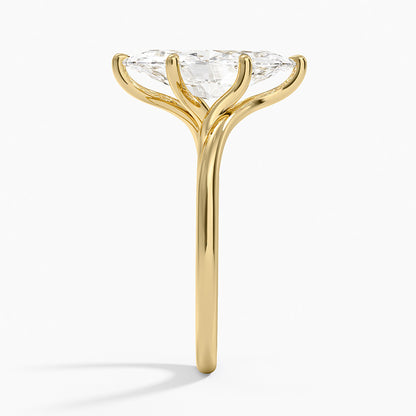 Delilah Twist Solitaire Ring - Marquise Cut Center Stone