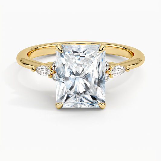 Nadia Diamond Ring - Radiant Cut Center Stone