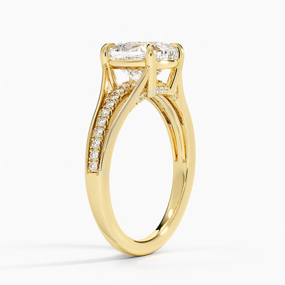 Tressa Split Shank Diamond Ring - Cushion Cut Center Stone