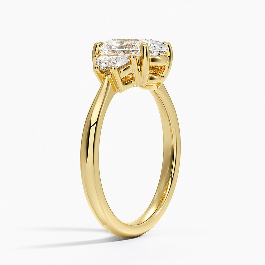 Half Moon Three Stone Diamond Ring (1/4 ct. tw.) - Oval Center Stone
