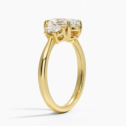 Half Moon Three Stone Diamond Ring (1/4 ct. tw.) - Oval Center Stone