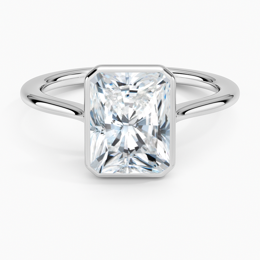 Petite Luna 1.5mm Bezel Ring - Radiant Cut Center Stone