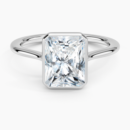 Petite Luna 1.5mm Bezel Ring - Radiant Cut Center Stone