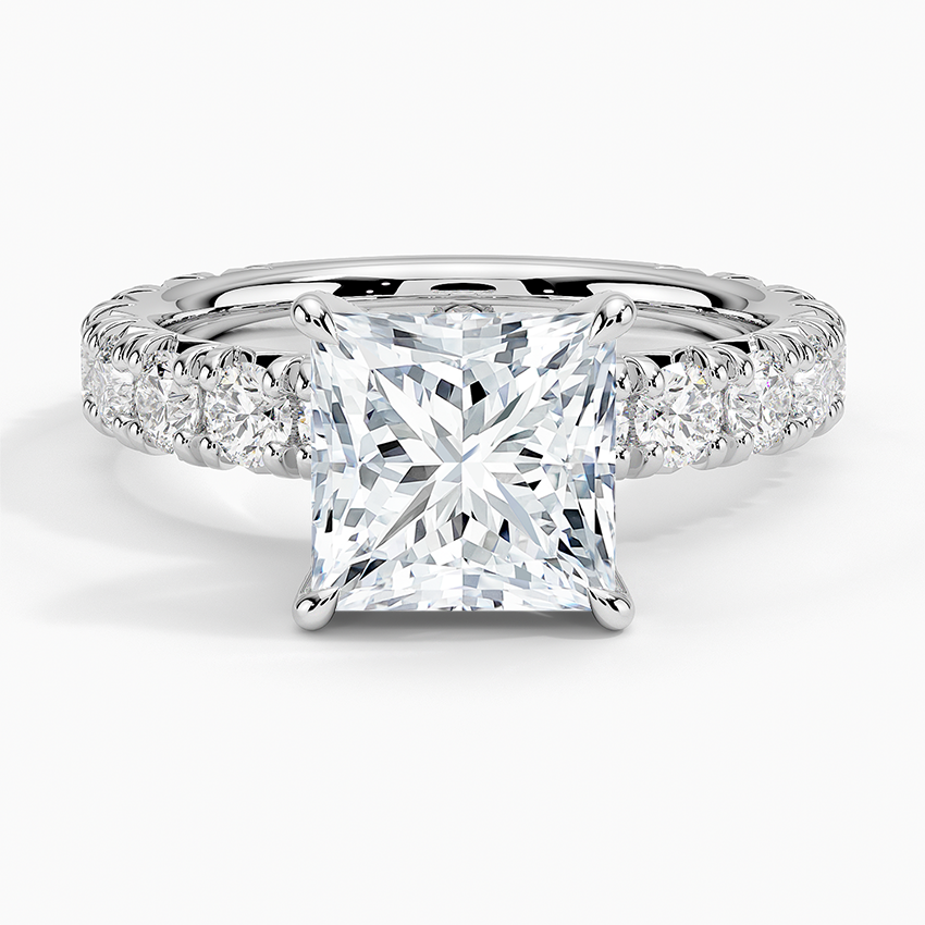 Ellora Three-Quarter Coverage Diamond Ring - Princess Cut Center Stone