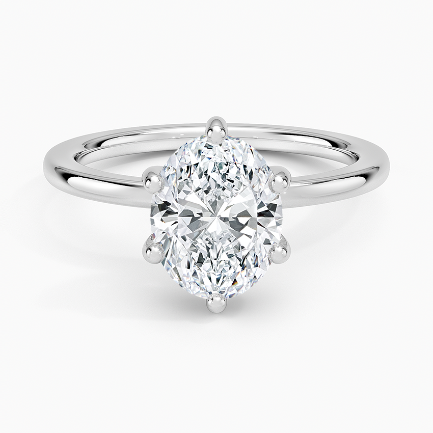Sydney Perfect Fit Hidden Halo Six-Prong Diamond Ring - Oval Center Stone