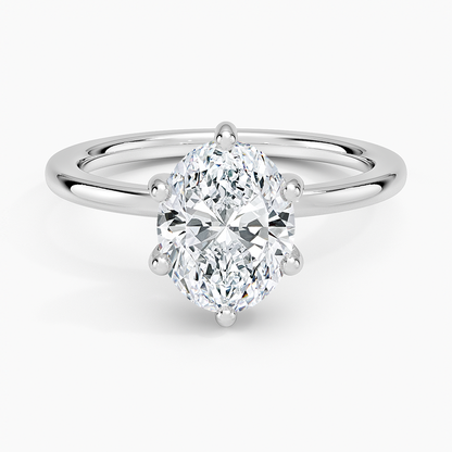 Sydney Perfect Fit Hidden Halo Six-Prong Diamond Ring - Oval Center Stone