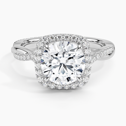 Petite Twisted Vine Halo Diamond Ring (1/4 ct. tw.) - Round Center Stone