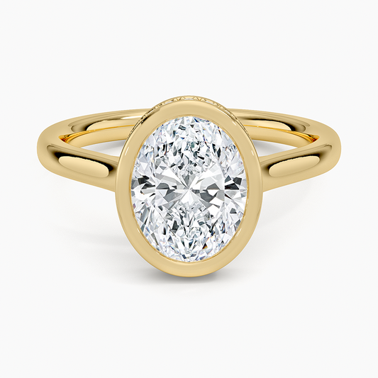 Luna Hidden Halo Diamond Ring - Oval Center Stone