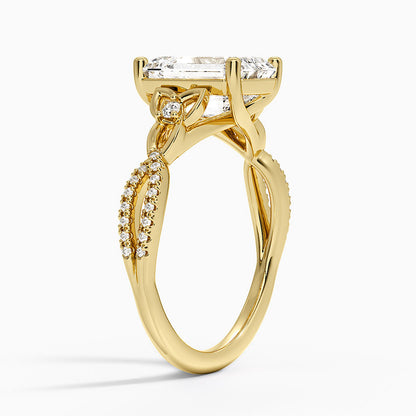 Luxe Celtic Love Knot Diamond Ring - Emerald Cut Center Stone