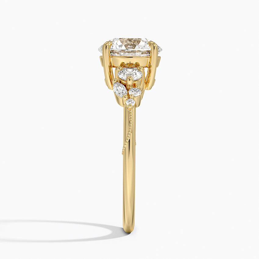 Camellia Three Stone Diamond Ring (1/3 ct. tw.) - Round Cut Center Stone