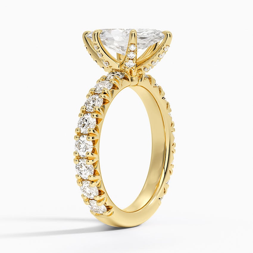 Ellora Three-Quarter Coverage Diamond Ring - Marquise Center Stone