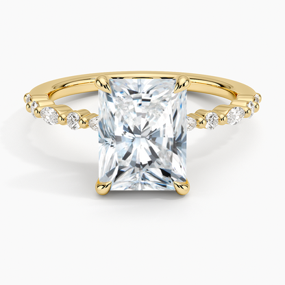 Delicate Versailles Diamond Ring - Radiant Cut Center Stone