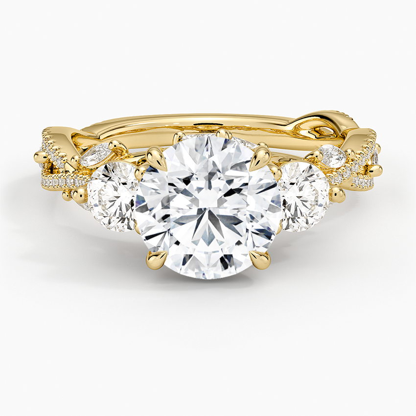 Luxe Secret Garden Three Stone Diamond Ring (1 ct. tw.) - Round Center Stone