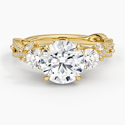 Luxe Secret Garden Three Stone Diamond Ring (1 ct. tw.) - Round Center Stone