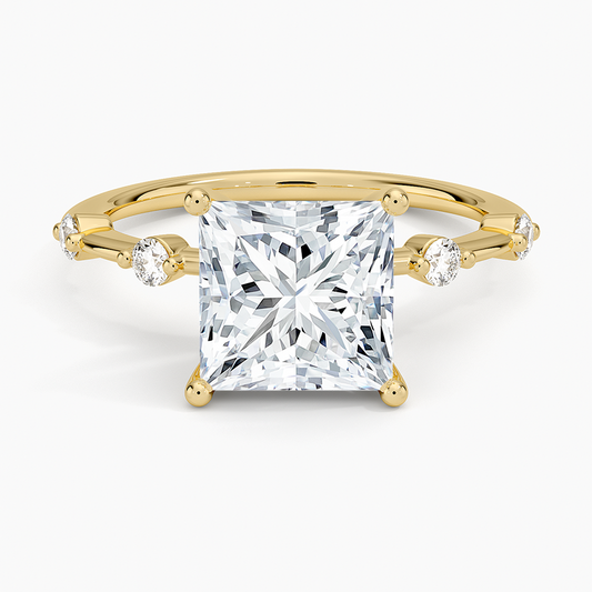 Aimee 1.4mm Diamond Ring - Princess Cut Center Stone