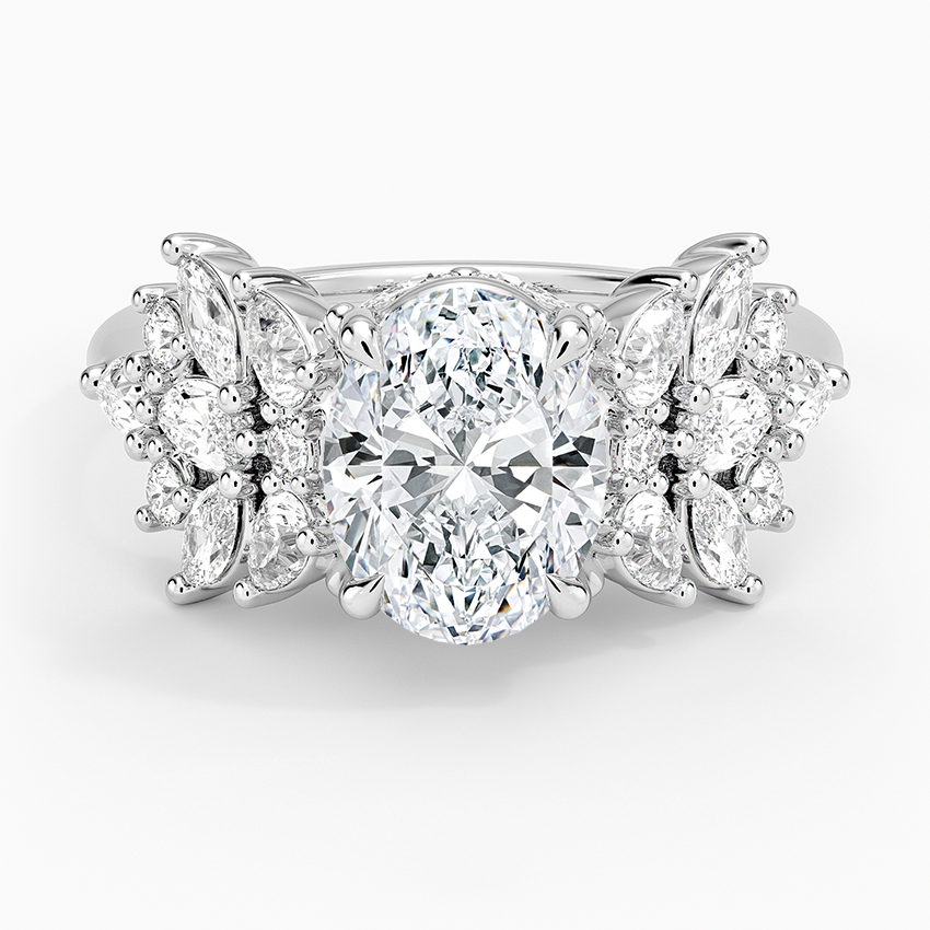 Grand Nadia Diamond Ring - Oval Center Stone