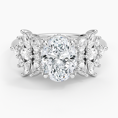 Grand Nadia Diamond Ring - Oval Center Stone