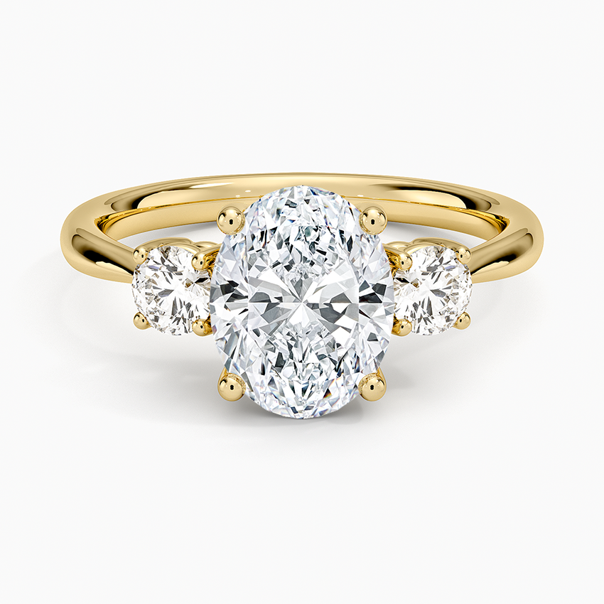 Selene Three Stone Diamond Ring (1/3 ct. tw.) - Oval Center Stone