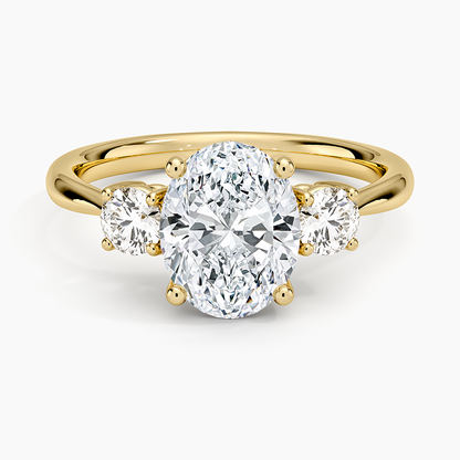 Selene Three Stone Diamond Ring (1/3 ct. tw.) - Oval Center Stone