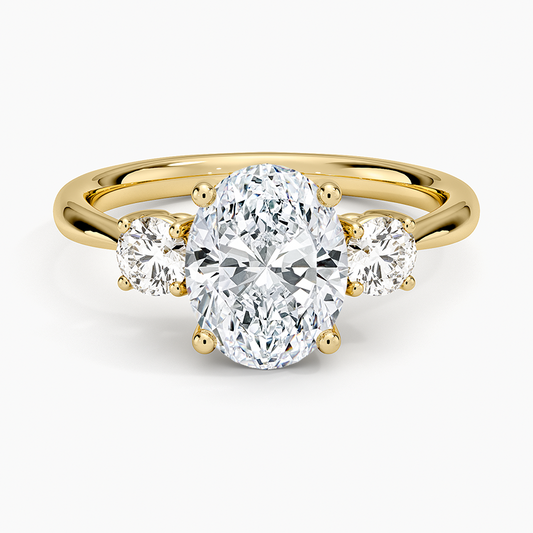 Selene Three Stone Diamond Ring (1/3 ct. tw.) - Oval Center Stone