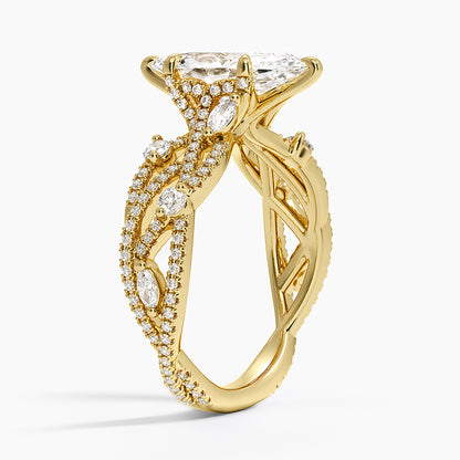 Grand Secret Garden Diamond Ring - Marquise Center Stone