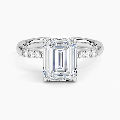 Bella Hidden Halo Diamond Ring (1/5 ct. tw.) - Emerald Cut Center Stone