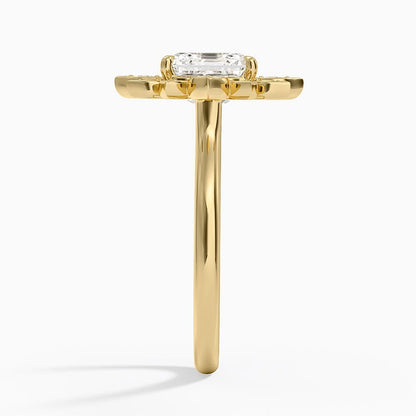 Fiore Halo Diamond Ring (1/4 ct. tw.) - Asscher Cut Center Stone