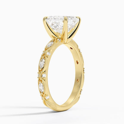 Celestia Milgrain Diamond Ring (1/4 ct. tw.) - Asscher Cut Center Stone
