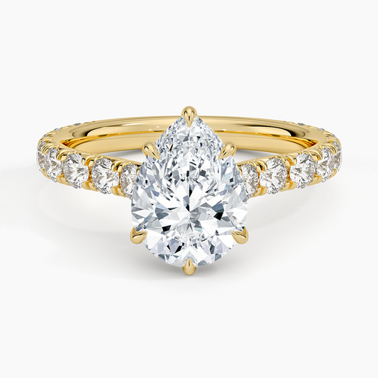 Anthology Three-Quarter Coverage Diamond Ring (7/8 ct. tw.) - Pear Center Stone