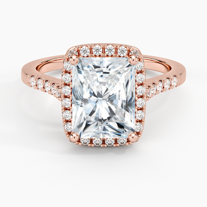 Odessa Halo Diamond Ring (1/5 ct. tw.) - Radiant Cut Center Stone
