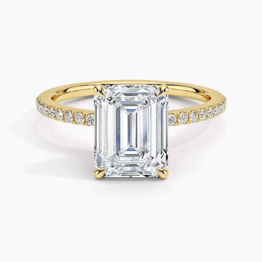 Luxe Petal Diamond Ring - Emerald Cut Center Stone