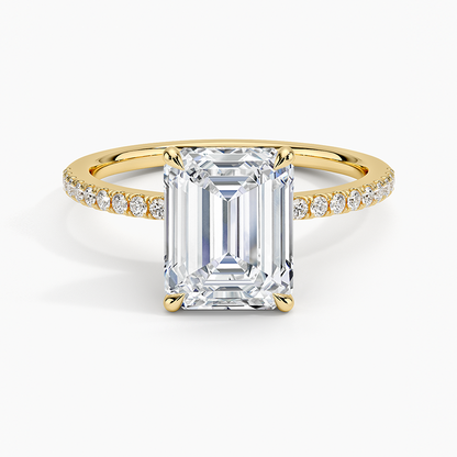 Luxe Petal Diamond Ring - Emerald Cut Center Stone