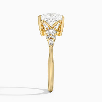 Nadia Three Stone Diamond Ring - Princess Cut Center Stone