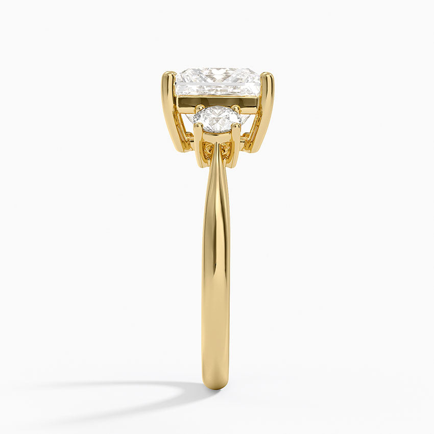 Selene Three Stone Diamond Ring (1/3 ct. tw.) - Princess Cut Center Stone