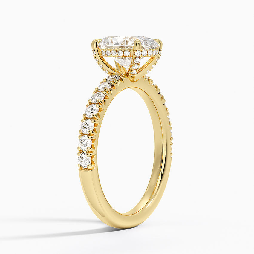 Olympia Half Coverage Diamond Ring (1/2 ct. tw.) - Oval Center Stone