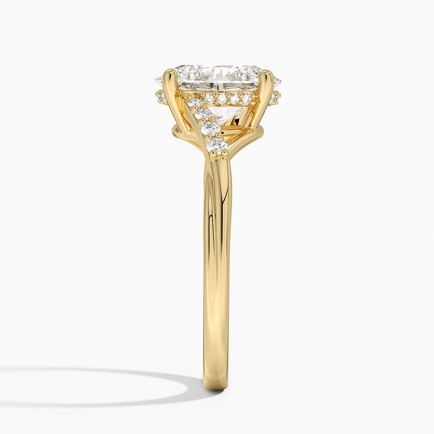 Chamise Hidden Halo Diamond Ring - Oval Center Stone