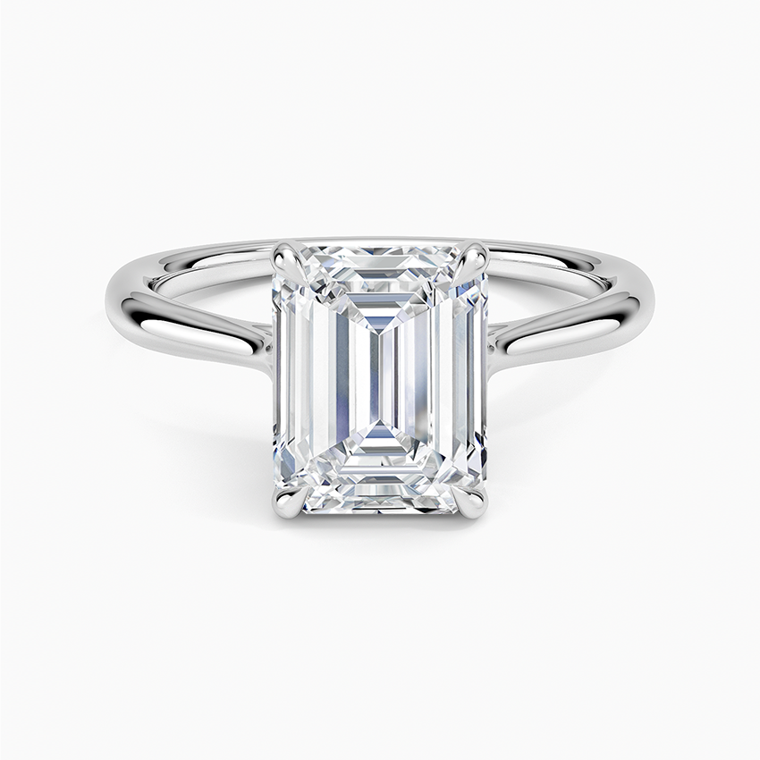 Freesia Cathedral Solitaire Ring - Emerald Cut Center Stone