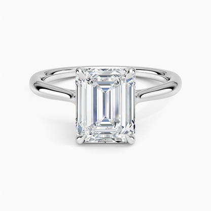 Freesia Cathedral Solitaire Ring - Emerald Cut Center Stone