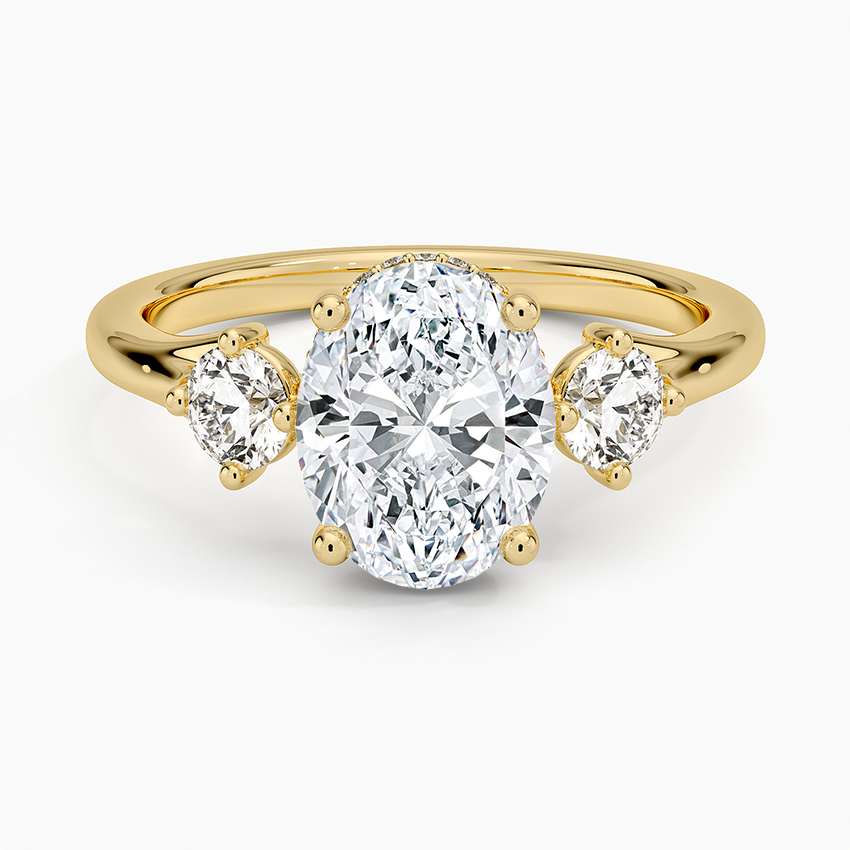 Luxe Floating Three Stone Diamond Ring (1/3 ct. tw.) - Oval Cut Center Stone
