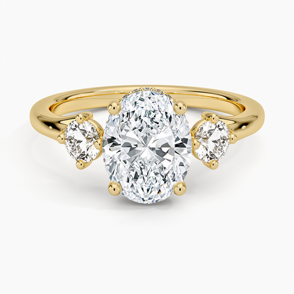 Luxe Floating Three Stone Diamond Ring (1/3 ct. tw.) - Oval Cut Center Stone