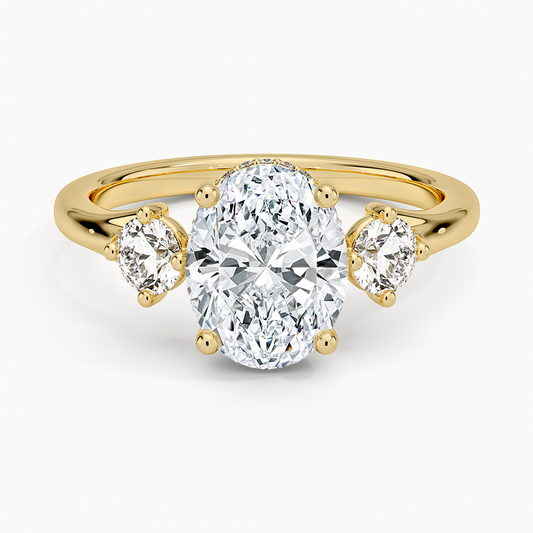 Luxe Floating Three Stone Diamond Ring (1/3 ct. tw.) - Oval Cut Center Stone