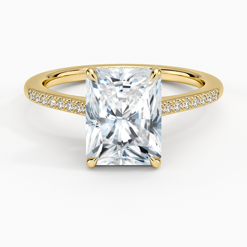 Lissome Half Coverage Diamond Ring - Radiant Cut Center Stone