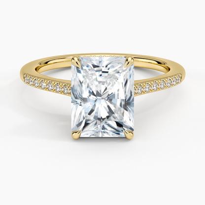 Lissome Half Coverage Diamond Ring - Radiant Cut Center Stone