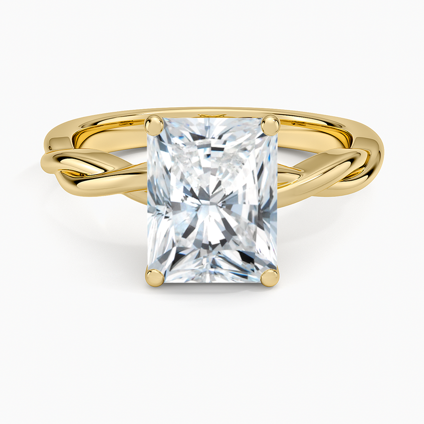 Twisted Vine Solitaire Ring - Radiant Cut Center Stone